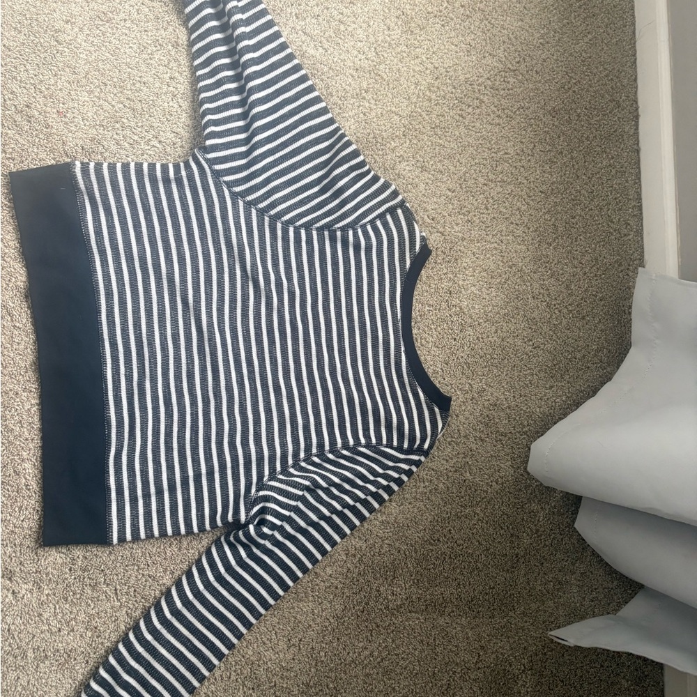 Madewell Navy and White Striped Jacket